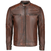 Vintage Brown Leather Jacket for Men