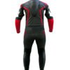 CE-approved red and black leather racing motorcycle suit with knee sliders