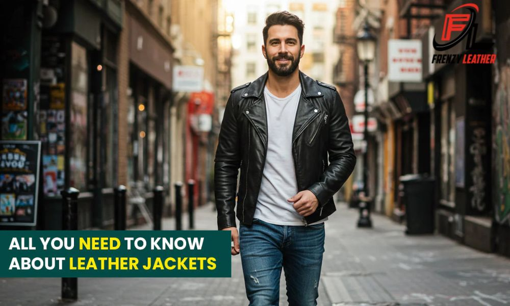 black leather jacket