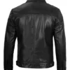 Men’s Black Harrington Classic Leather Jacket Back View