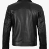 Men’s black Harrington jacket back view