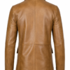 Back View of Men's Camel Genuine Leather Blazer Jacket