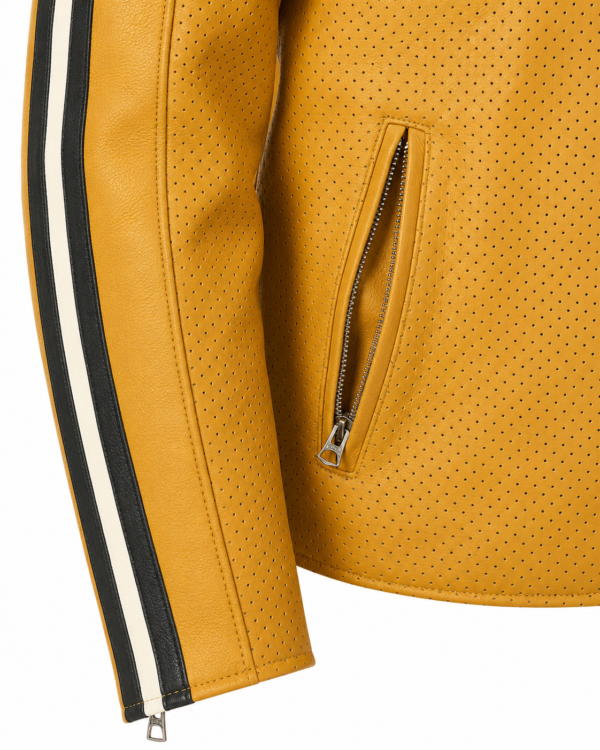 Zipper Pocket Detail on Triumph Braddan Air Race Leather Jacket